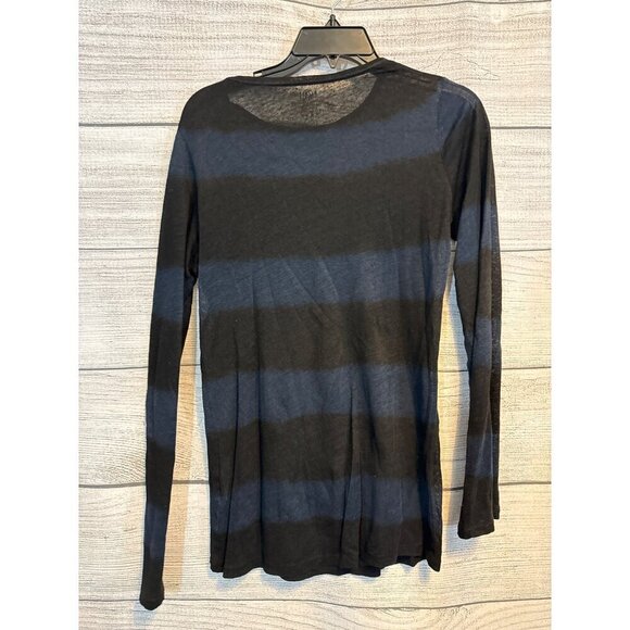 Majestic Paris 100% linen Striped Long Sleeve Shirt Size 1 - Picture 3 of 3